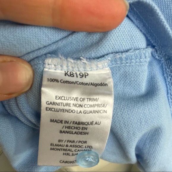 Kangol long sleeve crop polo in baby blue relaxed fit - Picture 6 of 10